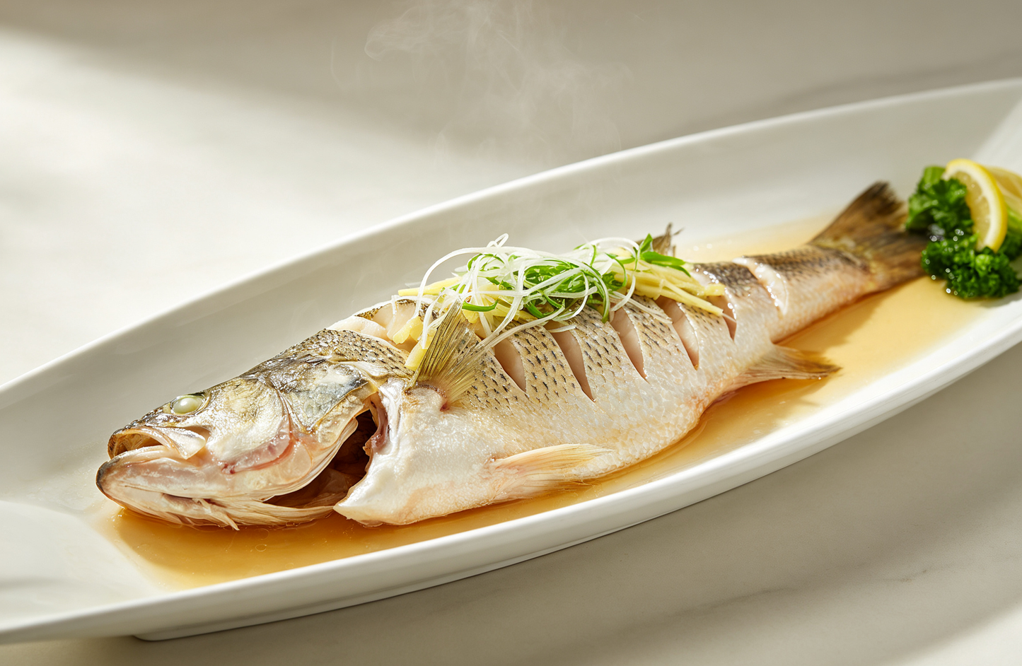 Steamed Fish with Ginger & Spring Onion e-Recipe